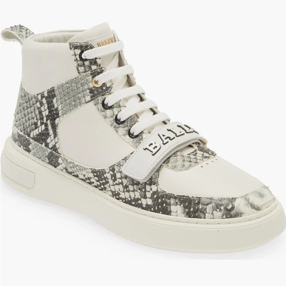 Bally Hightop Snakeskin Sneakers